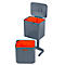 Collecteur de déchets Intelligent Waste Totem, rectangulaire, compartiment + tiroir, 60 L, avec couvercle, inox, graphite
