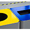 Collecteur de déchets recyclables Quadro VAR - acier - 3 x 81 L - galvanisé