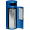 Collecteur de déchets VAR KS 70, rond, volume 70 l, avec cendrier intérieur, verrouillable, autoextinguible, avec seau intérieur, tôle d'acier, bleu gentiane