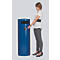 Collecteur de déchets VAR KS 90, rond, volume 90 l, avec cendrier intérieur, verrouillable, autoextinguible, avec seau intérieur, tôle d'acier, bleu gentiane