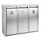 Collecteur de tri de matières recyclables en inox, 3 x 15 L