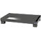 Gray rectangular metal drip tray with four feet.