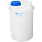 White cylindrical tank with blue lid. The tank has a blue label that says "ARICON".