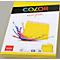 Yellow paper pack with print. Splashes of color and "COLOR express yourself" lettering.