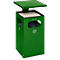 Combi-asbak B42, met dak, incl. binnenwerk, groen