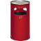 Combi-asbak, H 750 mm, rood