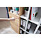 Combikast LIONI - van hout - B 850 x D 400 x H 1200 mm - wit en Navarra eik decor