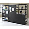 Combinaison de rayonnages ORDO Business, 1 rayonnage de base + 2 rayonnages additionnels, 15 tablettes, modulable, charge admissible par tablette 140 kg, charge admissible par élément 1200 kg, L 3080 x P 535 x H 2000 mm, noir profond