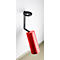 Combinatie-asbak, afvalvolume van 5,6 liter, moeilijk ontvlambaar, kantelinrichting, incl. bevestigingsmateriaal, Ø 180 x H 400 mm, metaal, rood