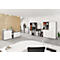 Combinatiekast Breno, 6OH, kast en legbord, afsluitbaar, B 800 x D 420 x H 2156 mm, spaanplaat, grafiet/wit