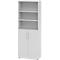Combinatiekast Breno, 6OH, kast en legbord, afsluitbaar, B 800 x D 420 x H 2156 mm, spaanplaat, lichtgrijs/lichtgrijs