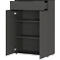 Combinatiekast Porto, 1 lade, 2 deuren en 2 legplanken, 2 OH, B 810 x D 400 x H 1200 mm, grafiet