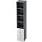 Combinatiekast TOPAS LINE, 6 dossierhoogtes, legborden + 4 laden, grafiet/wit