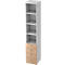 Combinatiekast TOPAS LINE, 6 dossierhoogtes, legborden + 4 laden, wit/eiken