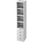 Combinatiekast TOPAS LINE, 6 dossierhoogtes, legborden + 4 laden, wit/wit