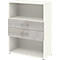 Combinatierek met 2 laden TEMPIO - van hout - B 800 x D 340 x H 1070 mm - wit/beton