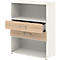 Combinatierek met 2 laden TEMPIO - van hout - B 800 x D 340 x H 1070 mm - wit/Sonoma eik