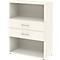 Combinatierek met 2 laden TEMPIO - van hout - B 800 x D 340 x H 1070 mm - wit/wit
