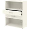 Combinatierek met 2 laden TEMPIO - van hout - B 800 x D 340 x H 1070 mm - wit/wit