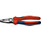 Knipex tang met rode en blauwe handgrepen en zilveren bekken. Made in Germany.