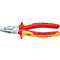 Knipex-tang, rood-gele handgrepen, grijze tangkoppen, opschriften: 03 06 200, 1000 V.