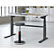 Comfortabel bureau, elektrisch in hoogte verstelbaar, rechthoekig, C-poot, B 1600 x D 800 x H 655-1305 mm, lichtgrijs/antraciet