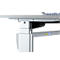 Comfortabele tafel, elektrisch in hoogte verstelbaar, rechthoekig, C-poot, B 1600 x D 800 x H 655-1305 mm, aluminium lichtgrijs/wit RAL 9006