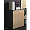 Commode Dalosa, 4 compartiments &amp; 2 tiroirs, porte, L 700 x P 390 x H 770 mm, bois, anthracite/chêne miel