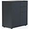 Commode Dalosa, 4 compartiments &amp; 2 tiroirs, porte, L 700 x P 390 x H 770 mm, bois, anthracite