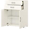 Commode de bureau TEMPIO, en bois, 2 portes, 2 tiroirs, 3 OH, L 800 x P 340 x H 1070 mm, blanc/blanc