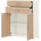 Commode de bureau TEMPIO, en bois, 2 portes, 2 tiroirs, 3 OH, L 800 x P 340 x H 1070 mm, blanc/chêne Sonoma