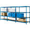 Compleet aanbod longspan rekken zonder schroeven 600, B 4650 x D 600 x H 2400 mm, 1 startvak, 2 opzetvakken &amp; 12 legborden, staal, hemelsblauw RAL 5015