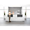 Comptoir d'accueil Come-In - 2 plateaux en bois - l. 3600 mm - blanc et graphite