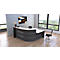 Comptoir d'accueil en angle Faro, 3 éléments, angle 90°, avec poste de consultation, mélaminé, chants ABS, L 2320 x P 1970 x 1120 mm, anthracite/anthracite