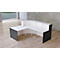 Comptoir d'accueil en angle Faro, 3 éléments, angle 90°, avec poste de consultation, mélaminé, chants ABS, L 2320 x P 1970 x 1120 mm, blanc/anthracite