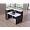 Comptoir d'angle Faro, mélaminé, chants ABS, L 1500 x P 950 x H 1080 mm, anthracite