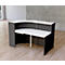 Comptoir de réception arqué Faro Kompakt, 2 éléments, passage de câbles, L 1750 x P 950 x 1120 mm, anthracite/anthracite