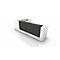 Comptoir en angle Spezia, l. 3655 x P 2055 x H 1130 mm, blanc/gris