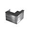 Comptoir en angle Tool, l. 1500 x P 1500 x H 1100 mm, anthracite/coloris inox