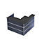 Comptoir en angle Tool, l. 1500 x P 1500 x H 1100 mm, anthracite/verre synthétique anthracite