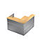 Comptoir en angle Tool, l. 1500 x P 1500 x H 1100 mm, coloris hêtre/MDF argent
