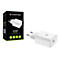Weißes Conceptronic Althea 25W USB-C PD PPS Ladegerät mit Verpackung auf weißem Hintergrund.