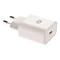 Weißes USB-C Ladegerät mit EU-Stecker und PD 3.0 Kennzeichnung auf weißem Hintergrund.