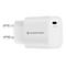 Weißes Conceptronic USB-C Netzteil mit PD 3.0 Schnellladefunktion vor neutralem Hintergrund.