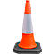 Cône de signalisation RS-Guidesystems® LK 755, H 750 mm, avec manchon réflecteur blanc, plastique, orange