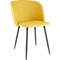 Conferentiestoel, set van 2, B 570 x D 540 x H 810 mm, gestoffeerd, zwart frame, saffraan stoffen bekleding