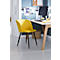 Conferentiestoel, set van 2, B 570 x D 540 x H 810 mm, gestoffeerd, zwart frame, saffraan stoffen bekleding