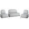 Conjunto ADMIRAL, 2 sillones, 1 sofá, 100% poliéster, armazón de tubo de acero lacado, gris