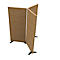Three wood-look panels with diagonal pattern and dark feet, standing against a white background.
