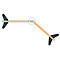 A simple mechanical object with two wings connected by rods.